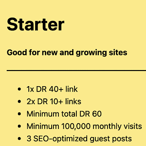 Starter Link Building package